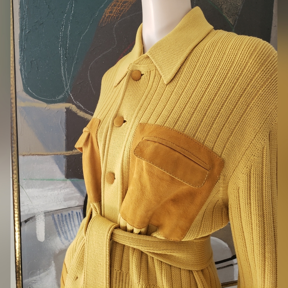 Vintage | Wool Cardigan with Suede Details - Picture 7 of 16
